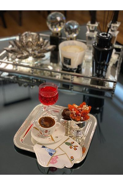 Nur Homing طقم منديل كوكتيل Kintsugi مكون من قطعتين