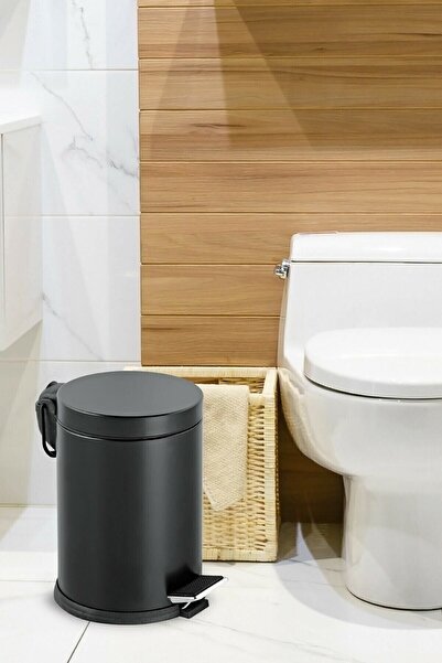 Groove 12 Liter Stainless Pedal Black Trash Can Home Office Bathroom Kitchen