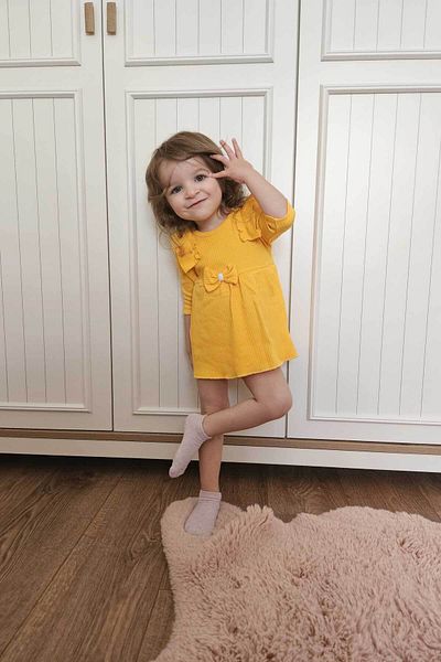 Peki Soft Cotton Girl's Dress - Add 5 Pay 4, Newborn Bow, Bottom Fence Gift 15105