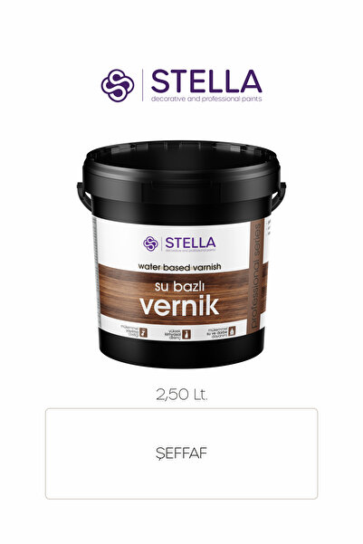 Stella Su bazlı ahşap koruyucu vernik çok amaçlı  -Şeffaf