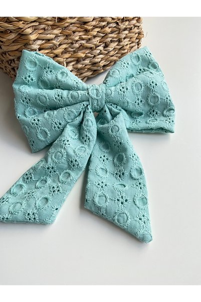 Trend Toka Mint Green Color Scallop Large Belted Bow Automatic Buckle