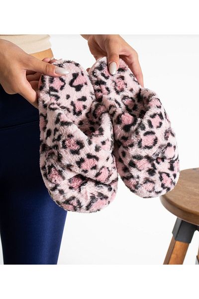 WOSSE Γυναικείες παντόφλες HOME με Leopard σχέδιο - Μοντέλο σταυρού