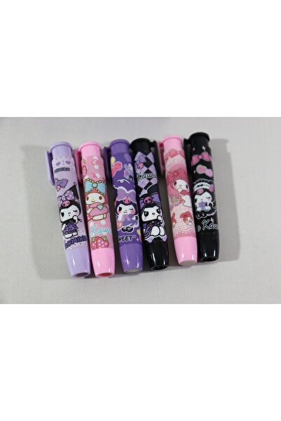 6 Adet Cute Cat Otomatik Basmalı Silgi