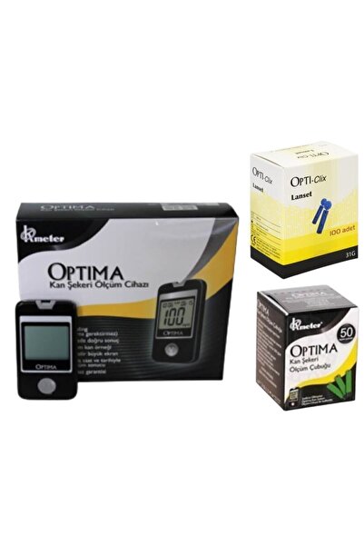 Optima Kan Şekeri Ölçüm Cihazı+ 1 Kutu Strip (50 Adet) + 1 Kutu Delme Iğnesi