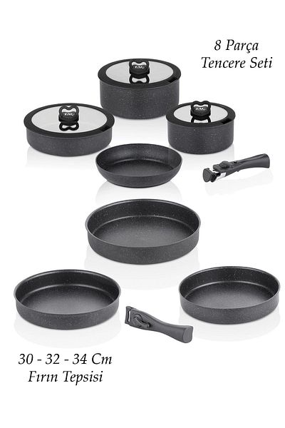 Taç Royal 12 Piece - Cooking Set with Removable Handle