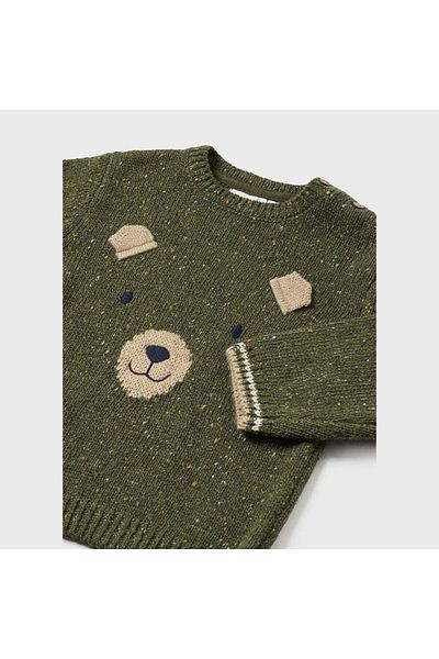 MAYORAL 2314 Model Baby Boy Bear Patterned Sweater - Bosque Mez