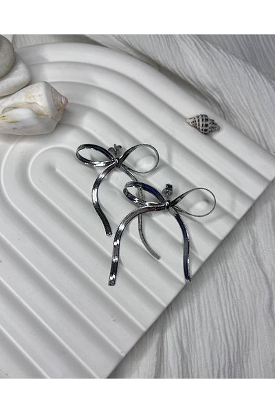 MOD10 Italian Chain Ribbon Steel Earrings