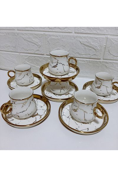 decovien Turkish Coffee Pot Porcelain Cup Set