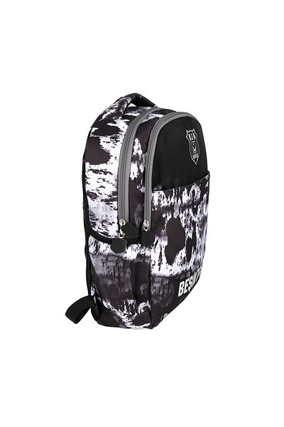 Beşiktaş Wavy Pattern Licensed School Bag - Three Compartments 24312-1