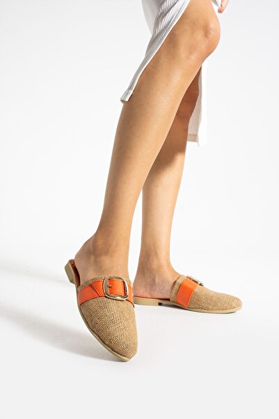 Moda Devrin Orange Women's Slippers - Jute inDoor, Home anD OutDoor