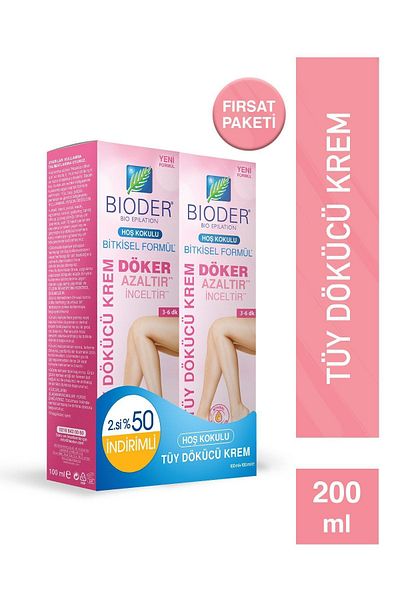 Bioder Cream Colored Hair Remover - 2x100ml Reducing Effect