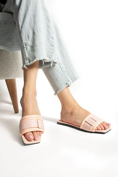 Moda Devrin Powder Side Buckle Slippers for Home and Outdoor