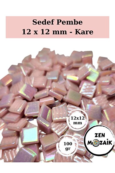 Zen Mozaik Sanatsal Mozaik Çalışmalarınız için 12x12 mm - Kare Cam Mozaik Taşı (100 gr)