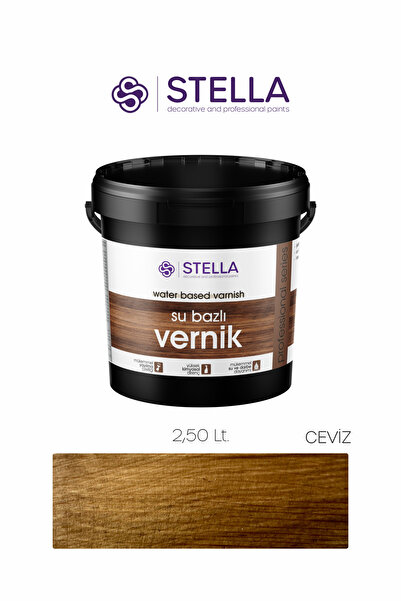 Stella Su bazlı ahşap koruyucu vernik çok amaçlı  -Ceviz