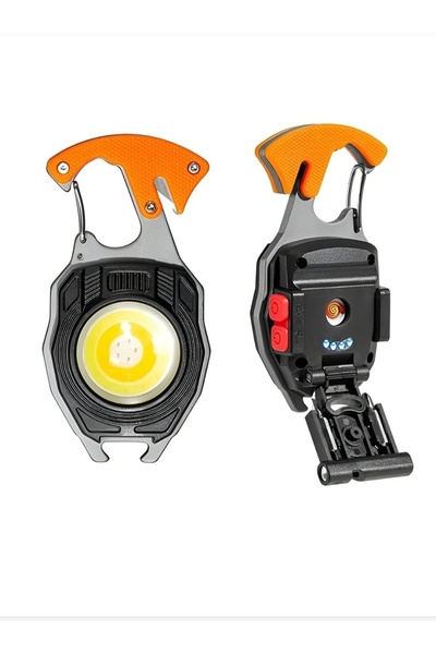 Genel Markalar Robocop pro kamp feneri çok fonksiyonlu fener anahtarlık USB ç...