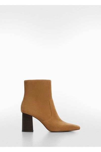 MANGO Woman Stiefeletten aus Wildleder mit Absatz