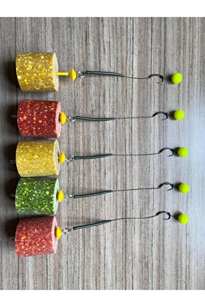 SAZAN RİG Küspe Aparatlı Yüzen Fosfor Yeşili Toplu Sazan Takımı 5’li Set (KÜSPE DAHİL)