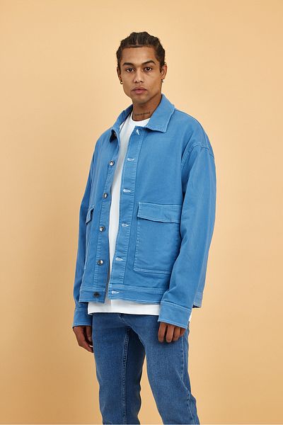 İLKCET MODA Ανδρικό μπουφάν Oversize Gabardine Washed