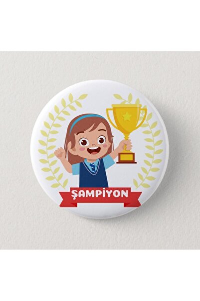 Genç Box Şampiyon Kız - Çocuk İğneli Rozet-2 Adet