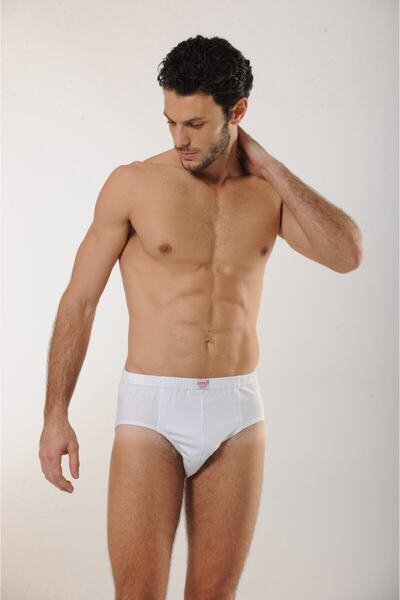 Hmd 200 slip din bumbac din 3 piese Slip bărbați - alb