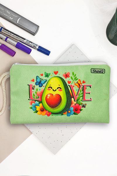 Limmy Avocado Love Pattern - Πλενόμενη υφασμάτινη μολυβοθήκη