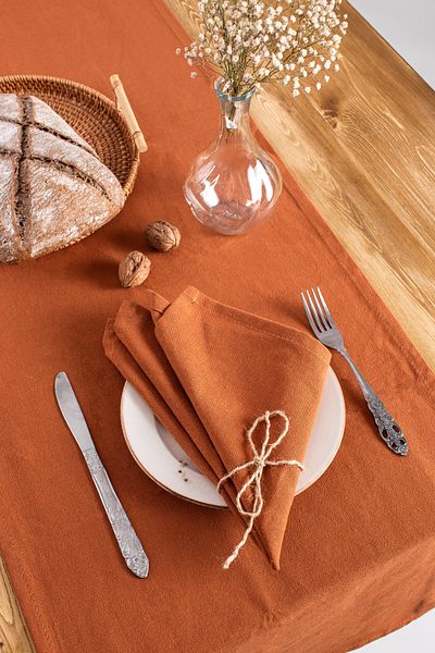 Wellstil Premium Premium |   Σετ 6 λινές χαρτοπετσέτες κανέλας 40 Χ 40 εκ