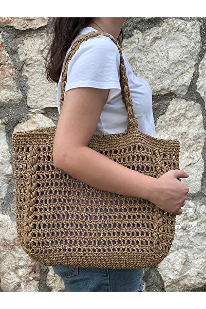 Handmade Kağıt İp Örgü Çanta
