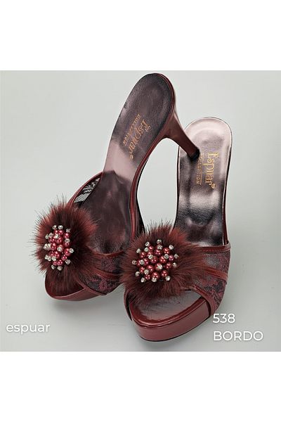 Espuar 538 Women's Slippers - Claret Red