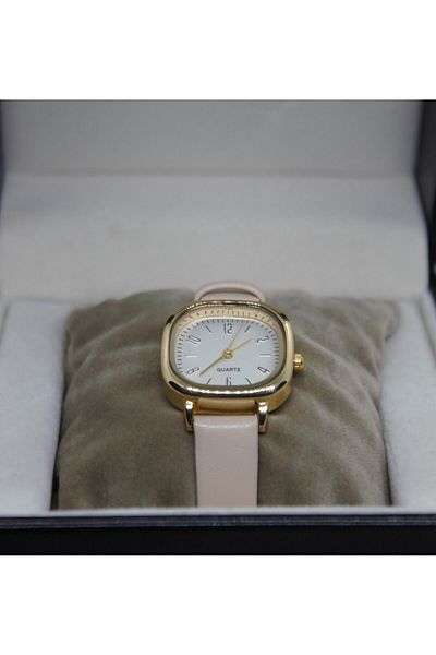 QUARTZ Brand Square Steel Case Minimal Wristwatch