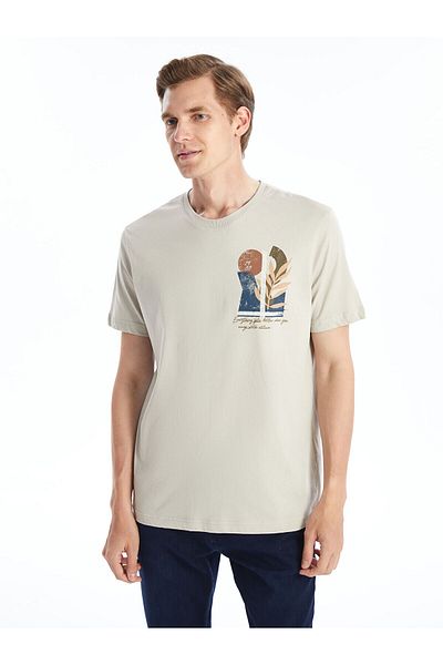 LC Waikiki Lw - Crew Neck Short Sleeve Printed Combed Cotton Men's T-Shirt