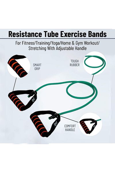 EVERLAST Ab. Light Resistance Toning Tube | Green | Rubber | Resistance Band | Unisex