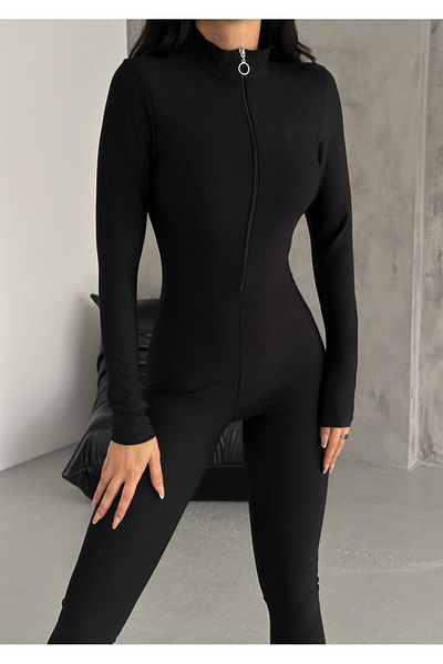 Pimody Women's Black Zippered Diving Swimsuit Jumpsuit Swimsuit