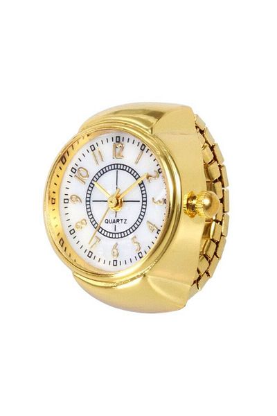 QUARTZ Gold Color Mini Watch Ring, Ring Watch, Finger Watch, Tiny Ring Watch, Gold Ring Watch Compass Watch