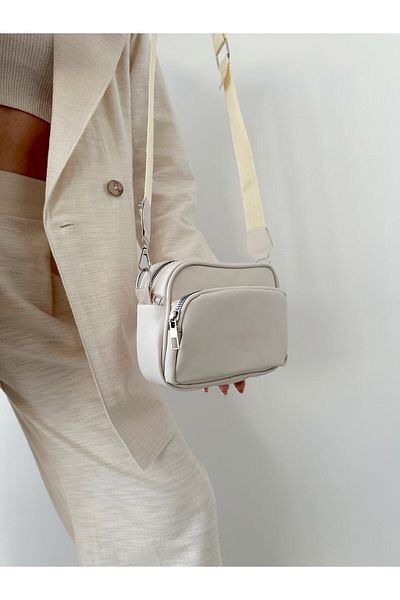 KIRASE Geantă de damă Ecru Crossbody