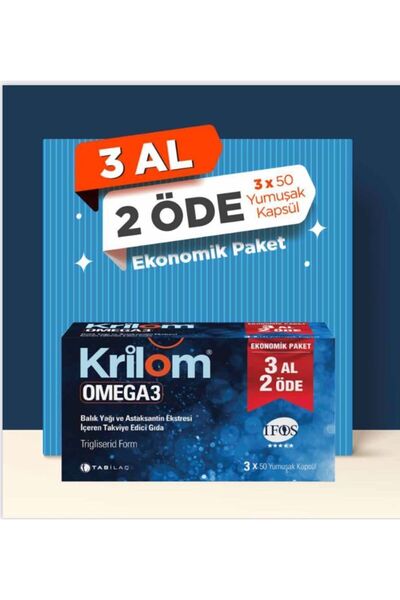 Krilom Omega-3 50 Yumuşak Kapsül-skt:03/2022-3 Adet
