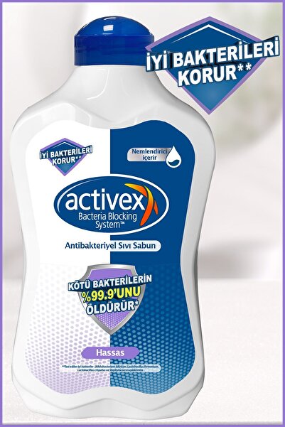 Activex Antibakteriyel Sıvı Sabun Hassas 2x1.5 Lt 500 ml