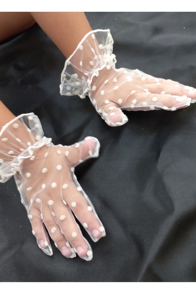 es moda shop Lara Baby Polka Dot Ruffle Girl's Gloves
