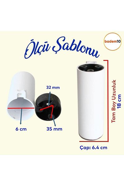 Badem10 Capsula Bohemian (PREMIUM) Alb 18 Cm Mobilier Canapea Unitate TV Fotoliu Baza Riser Picior Picioare