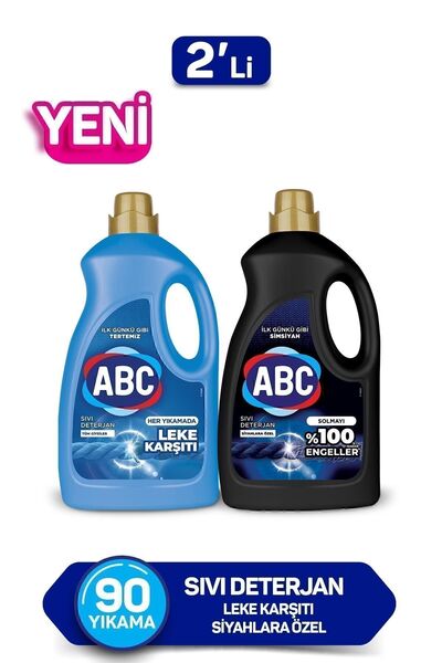 ABC Sıvı Çamaşır Deterjanı Leke Karşıtı&siyahlar 2li