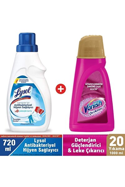 Lysol Çamaşırlar için Antibakteriyel Hijyen 720 ml + Vanish Renkliler için Le...