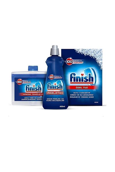 Finish Cleaning and Maintenance Kit (Brightener 400 ml + Machine Cleaner Liquid 250 ml + Salt 500 g)