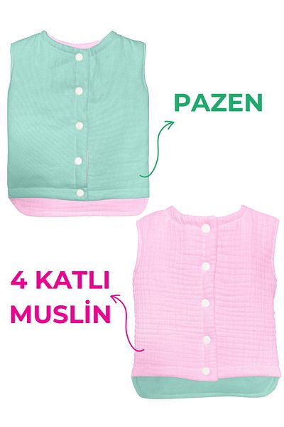 Joyous Mom Kids Muslin Baby Vest Organic Muslin Children's Vest Newborn Vest Winter Baby and Children's Vest