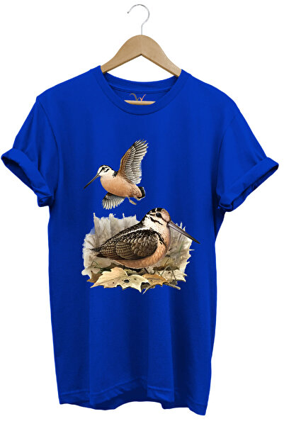 WİDİ Lovac Lovac Ubojica Lov Štampano 100% pamuk Regular Fit Plava T-shirt