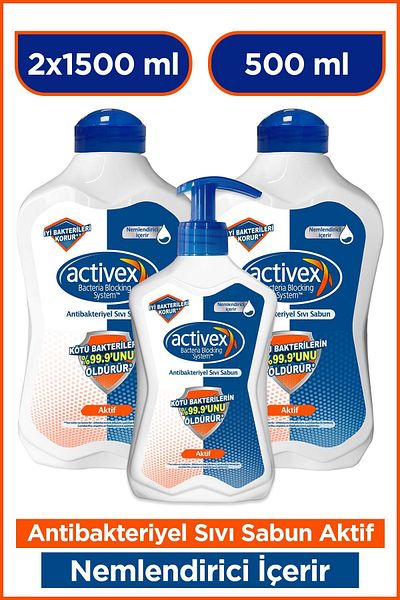 Activex Antibacterial Liquid Soap Active 2x1.5 Lt 500 ml