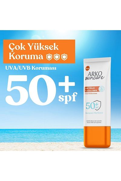 ARKO Suncare SPF50 - Face Sun Cream 50 ml, Very High Protection