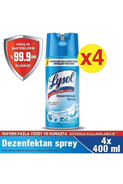 Lysol Dezenfektan Sprey Temizliğin Esintisi 4'lü, Yüzeyler için, 4x400 ml