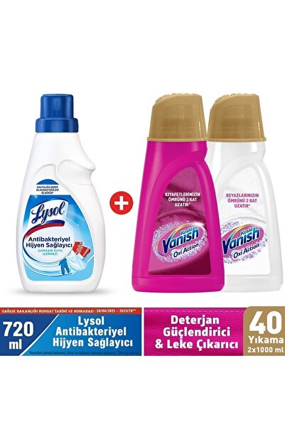 Lysol Çamaşırlar için Antibakteriyel Hijyen 720ml + Vanish Leke Çıkarıcı Renk...