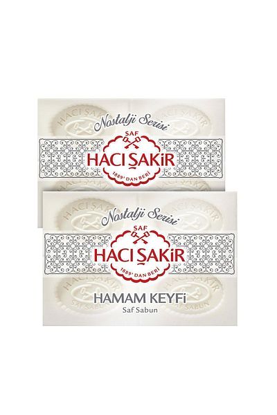 Hacı Şakir Turkish Bath Delight Traditional Pure White Soap 4x200 gr X2 Pieces