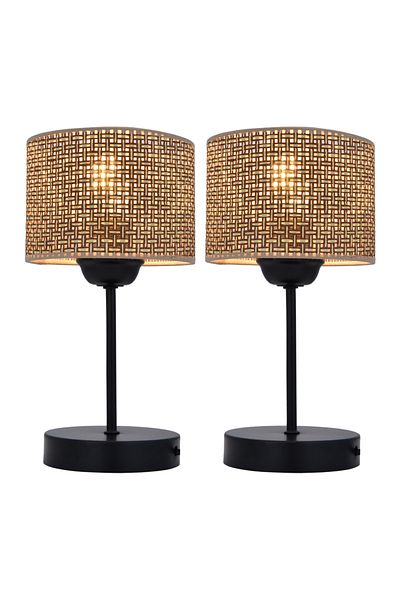 retro home design Brown Double Set - Hazeran Hat Lampshade Table and Bedroom