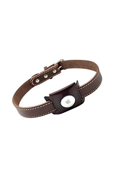 TB Leather Airtag Tasma - Gerçek Deri Boyun Tasması ve Airtag Kılıfı